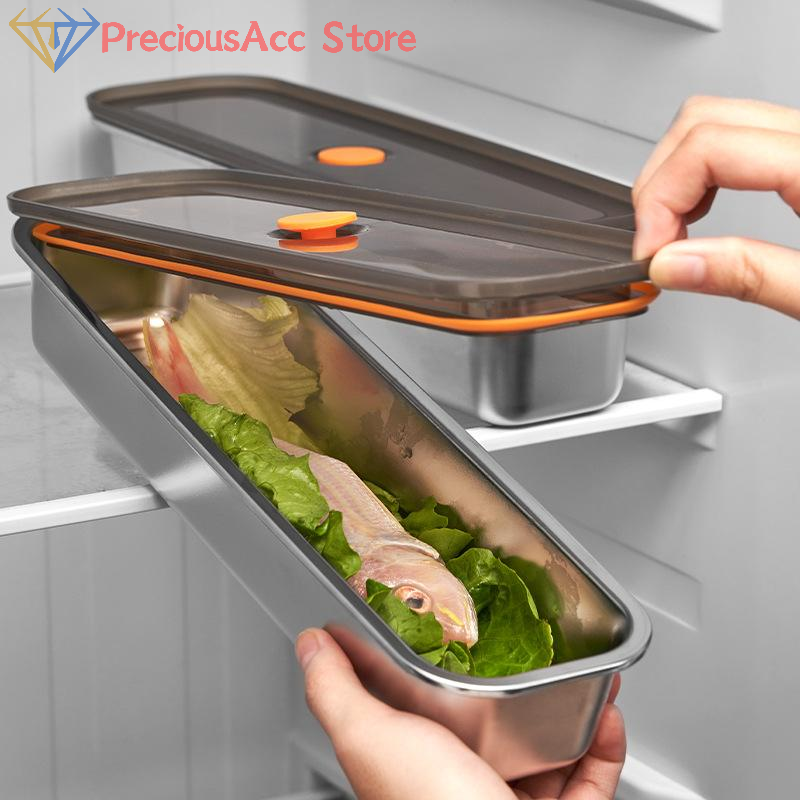 Kitchen Baking Tins - 201 Stainless Steel Fresh-keeping Box Bacon