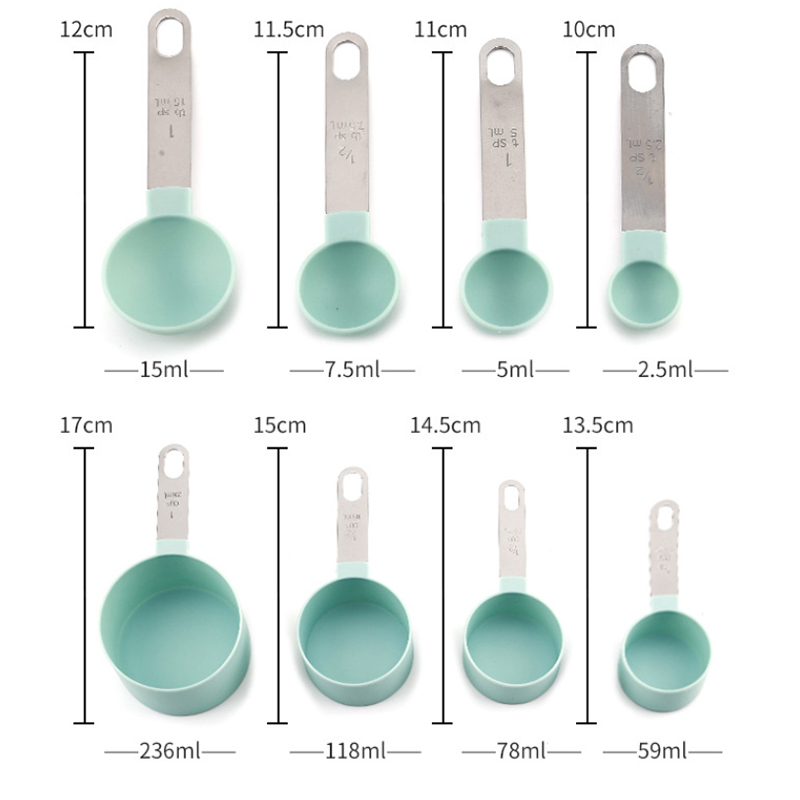 8PCS Measuring Cups Spoons Set - Kitchen Baking Ware บทวิจารณ์และราคา