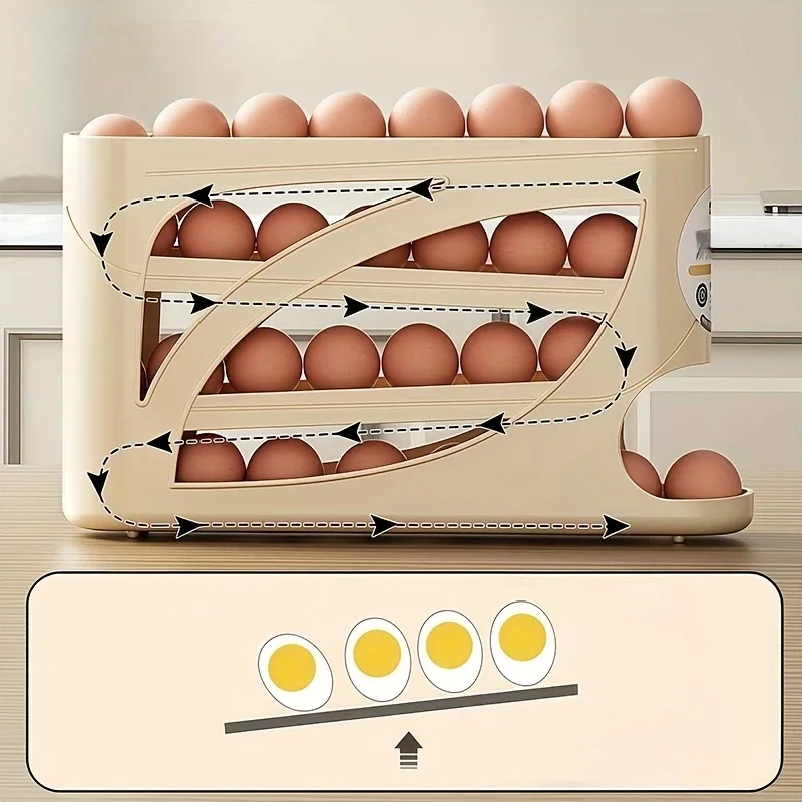 3-Tier Rolling Egg Storage Con - Kitchen Baking Tray Storage บทวิจารณ์และราคา