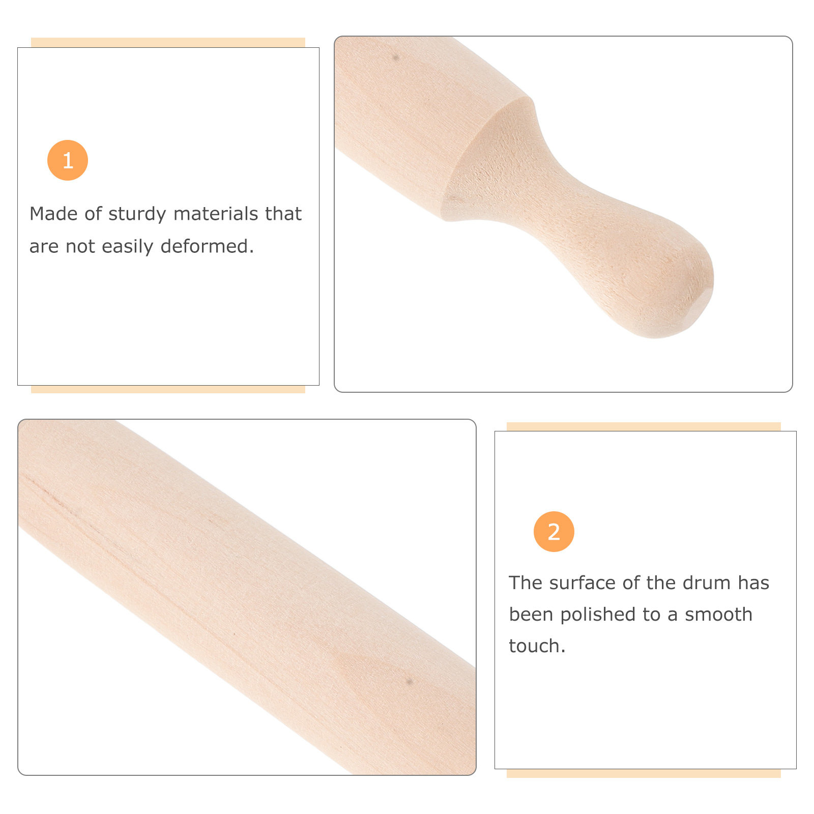 10Pcs Mini Wooden Rolling Pin  - Baking Kitchen For Kids บทวิจารณ์และราคา