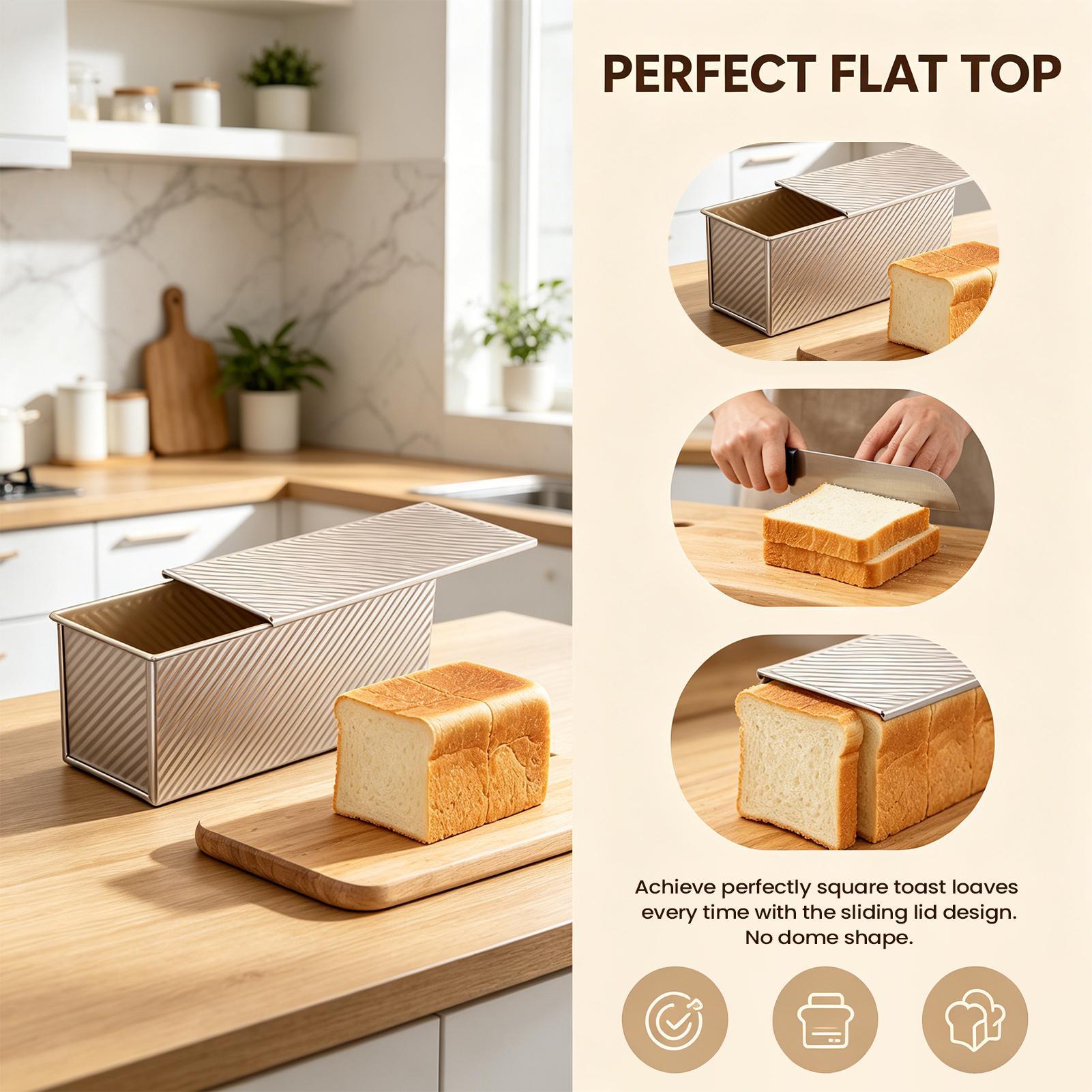 Loaf Pan With Lid Corrugated C - Kitchen Baking Tins บทวิจารณ์และราคา