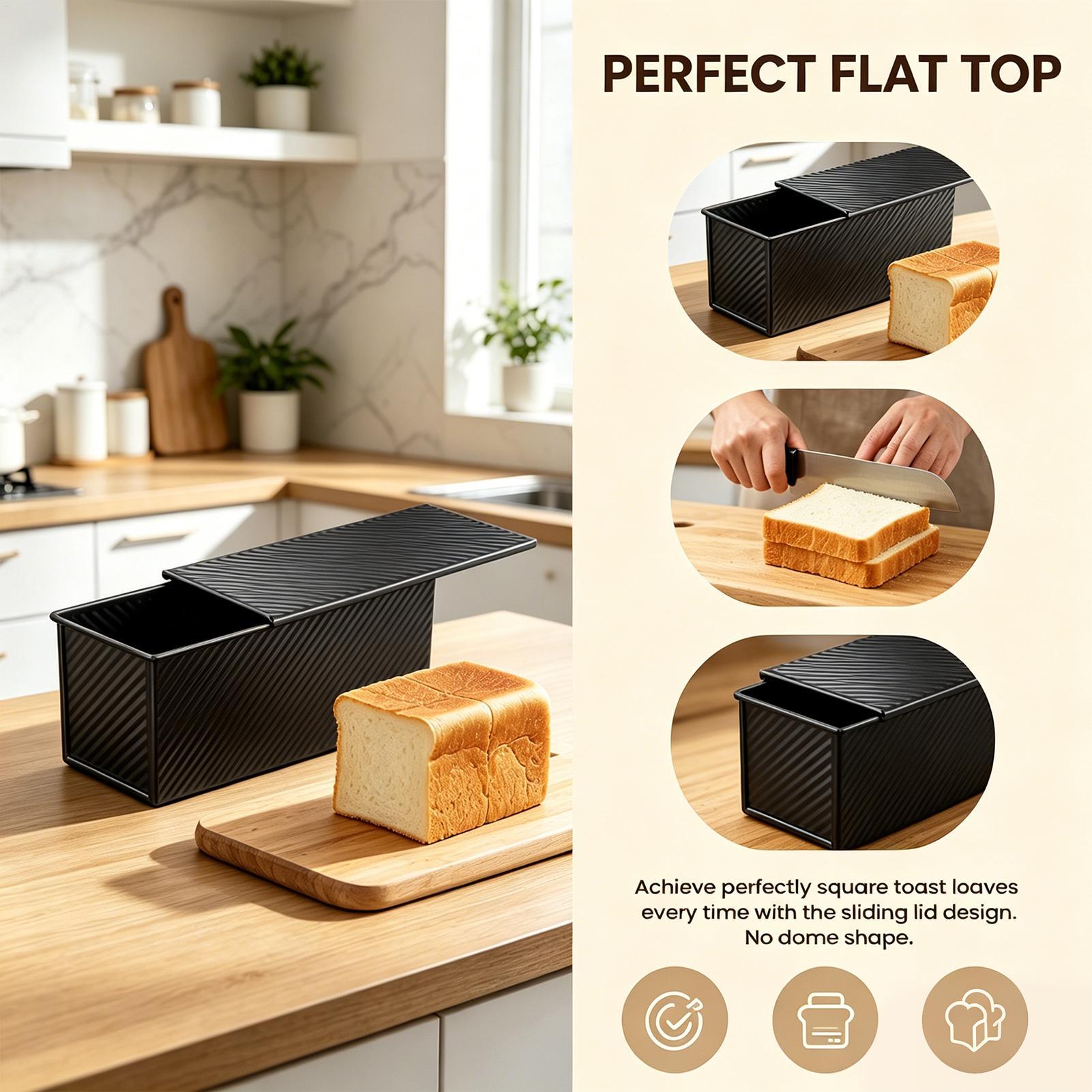 Loaf Pan With Lid Corrugated C - Kitchen Baking Tins บทวิจารณ์และราคา