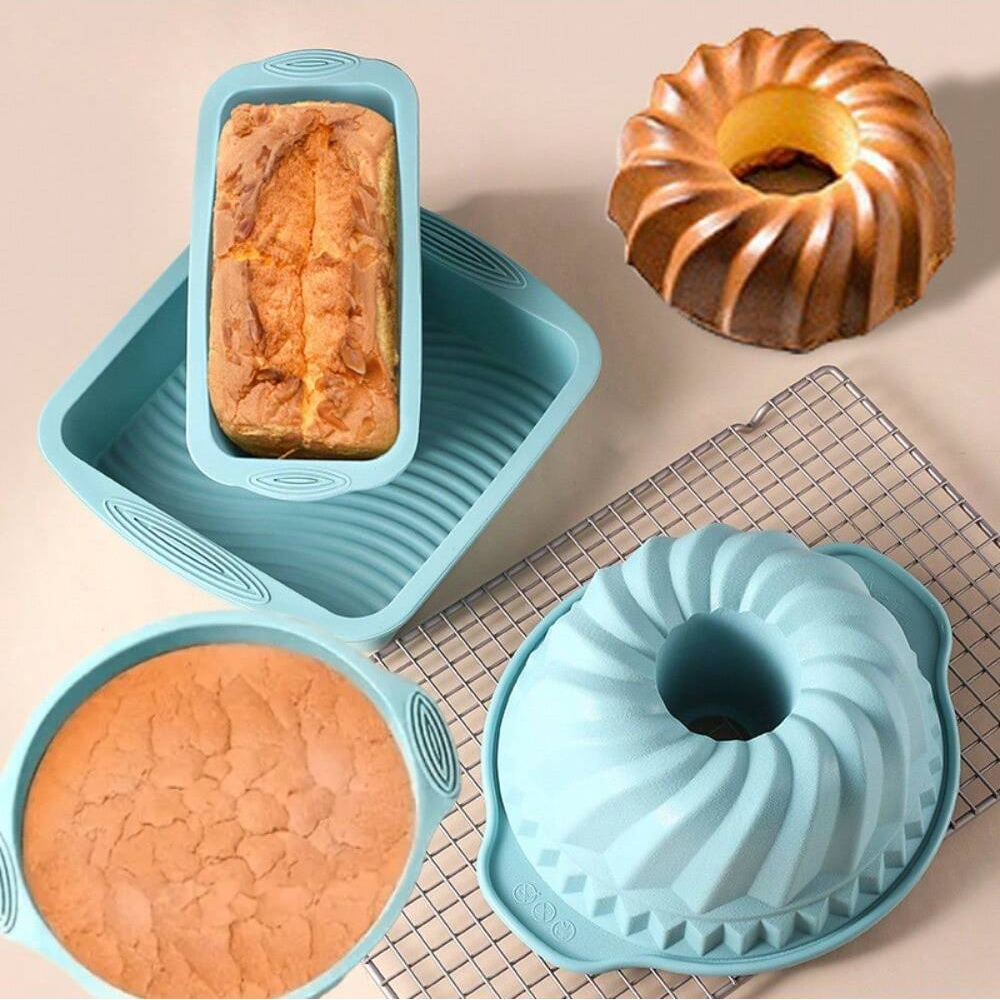 Silicone Cake Baking Mould Set - Kitchen Baking Ware บทวิจารณ์และราคา