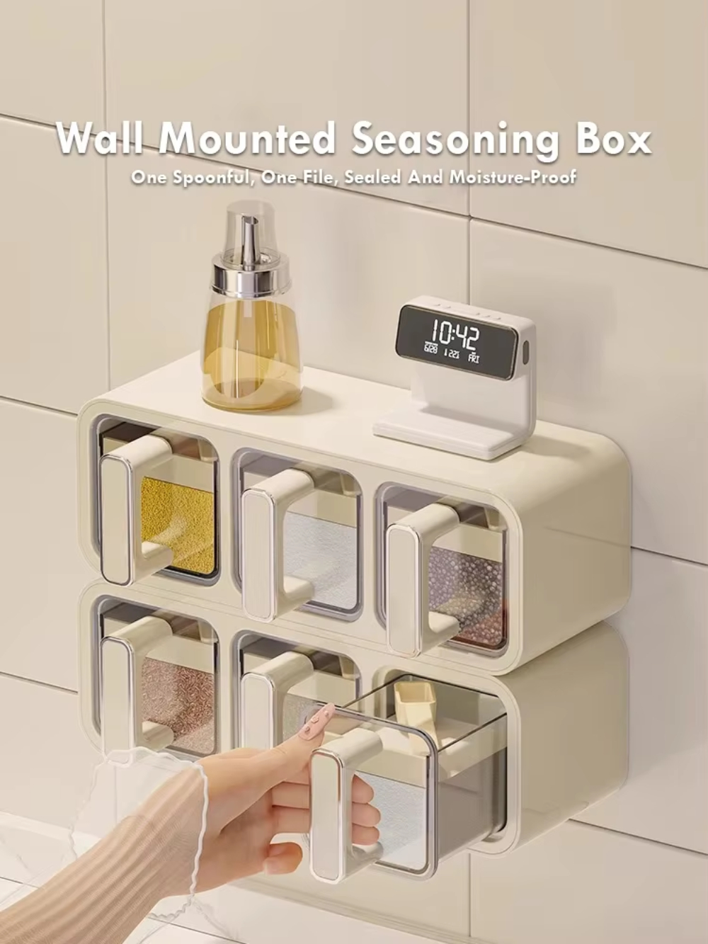 2/3/4 Grid Kitchen Seasoning S - Kitchen Baking Tray Storage บทวิจารณ์และราคา