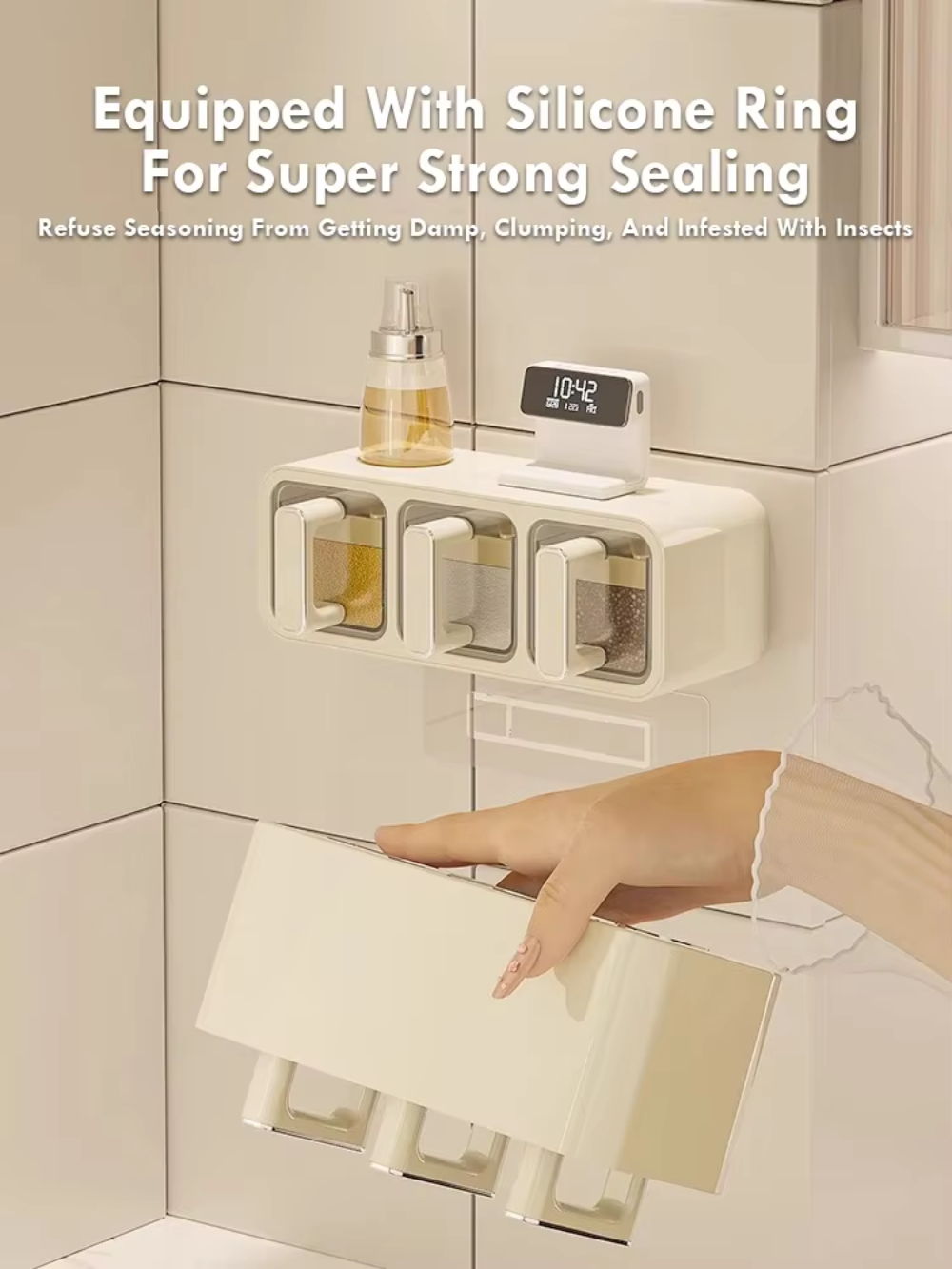 2/3/4 Grid Kitchen Seasoning S - Kitchen Baking Tray Storage บทวิจารณ์และราคา