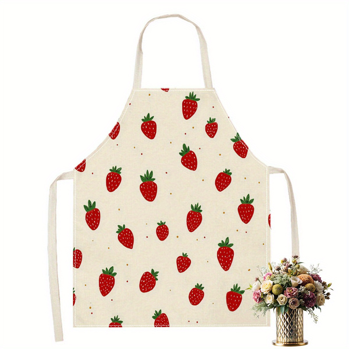 1pc Strawberry Apron Fruit Pat - Baking Kitchen For Kids บทวิจารณ์และราคา
