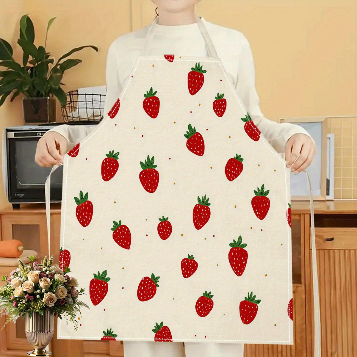 1pc Strawberry Apron Fruit Pat - Baking Kitchen For Kids บทวิจารณ์และราคา