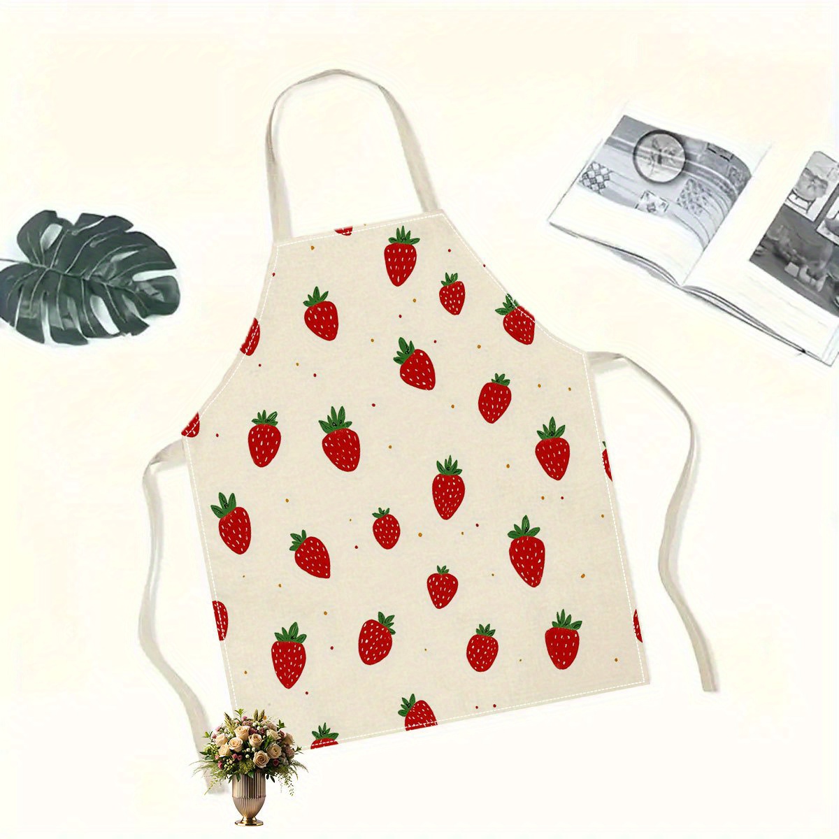 1pc Strawberry Apron Fruit Pat - Baking Kitchen For Kids บทวิจารณ์และราคา