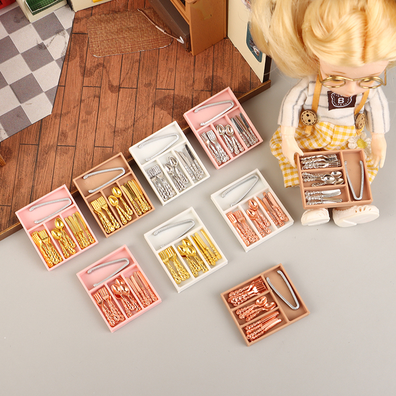 1Set 1:12 Dollhouse Mini Knife - Kitchen Baking Tray Storage บทวิจารณ์และราคา
