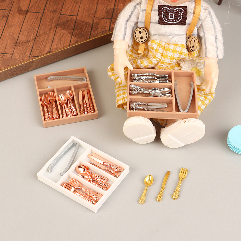 1Set 1:12 Dollhouse Mini Knife - Kitchen Baking Tray Storage บทวิจารณ์และราคา