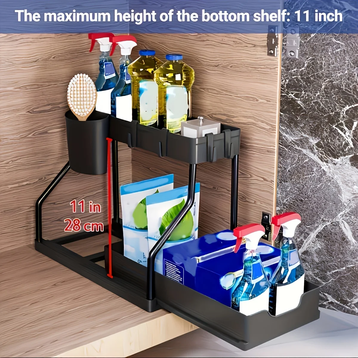 Under Sink Organizer Space Sav - Kitchen Baking Tray Storage บทวิจารณ์และราคา