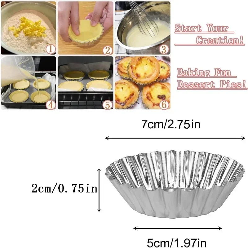 Aluminum 7cm Egg Tart Molds St - Kitchen Baking Tins บทวิจารณ์และราคา