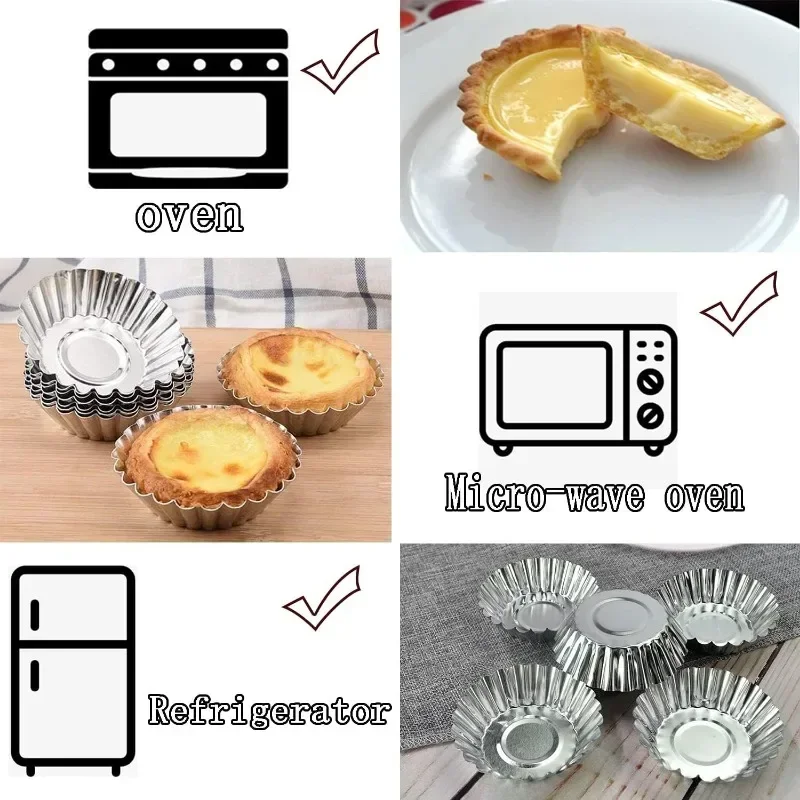 Aluminum 7cm Egg Tart Molds St - Kitchen Baking Tins บทวิจารณ์และราคา