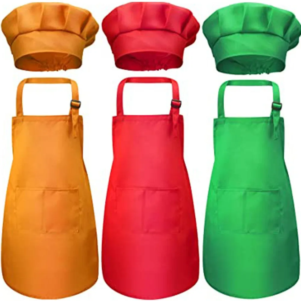 Children Chef Apron Front Pock - Baking Kitchen For Kids บทวิจารณ์และราคา