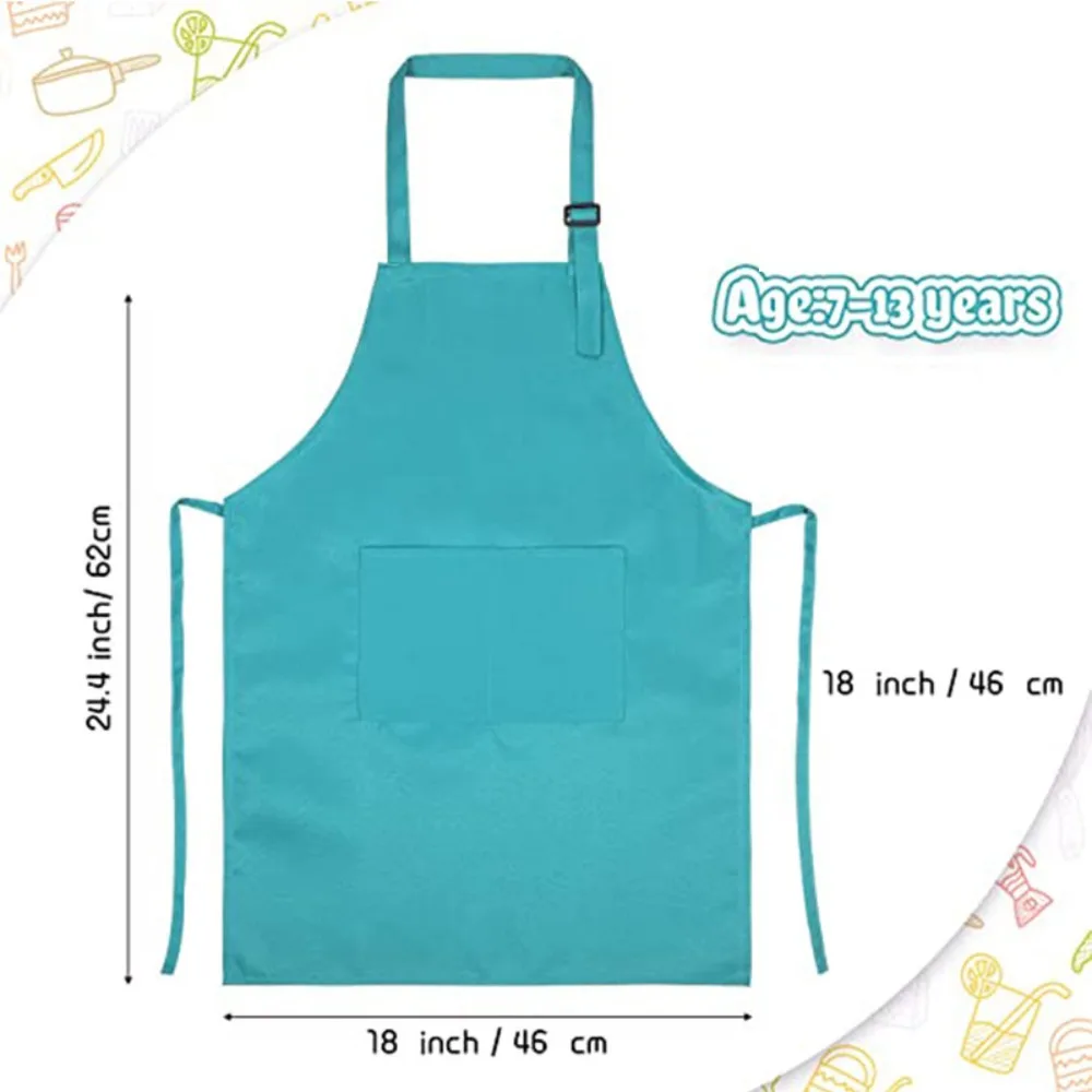 Children Chef Apron Front Pock - Baking Kitchen For Kids บทวิจารณ์และราคา