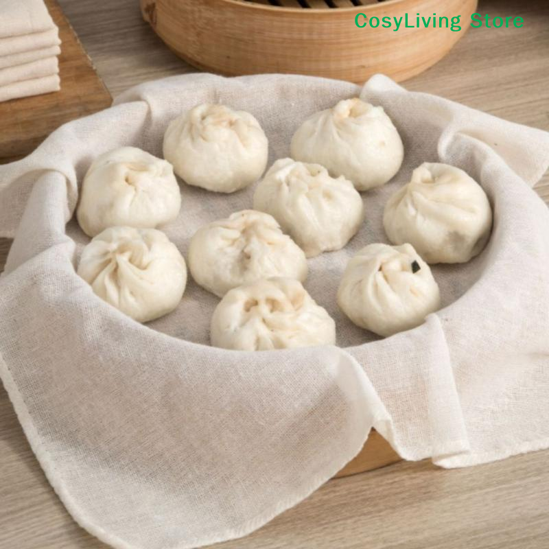 3Pcs Pure Round Cotton Steamer - Kitchen Baking Drawer บทวิจารณ์และราคา