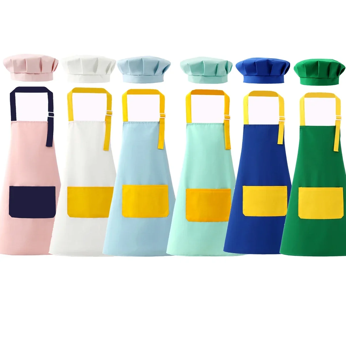 Kids Apron and Chef Hat Set Ad - Baking Kitchen For Kids บทวิจารณ์และราคา