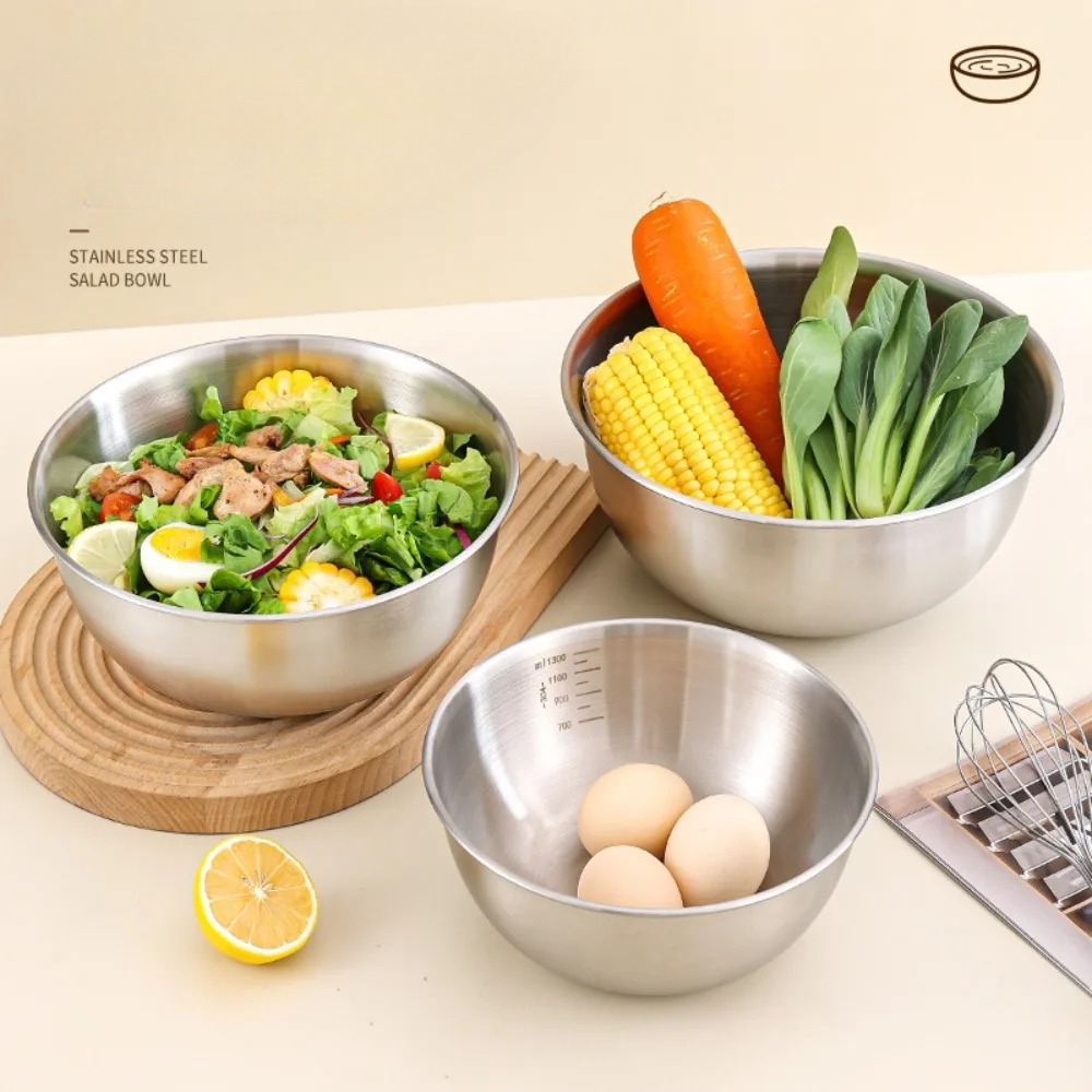 3pcs Stainless Steel Bowl Set  - Kitchen Baking Scale บทวิจารณ์และราคา