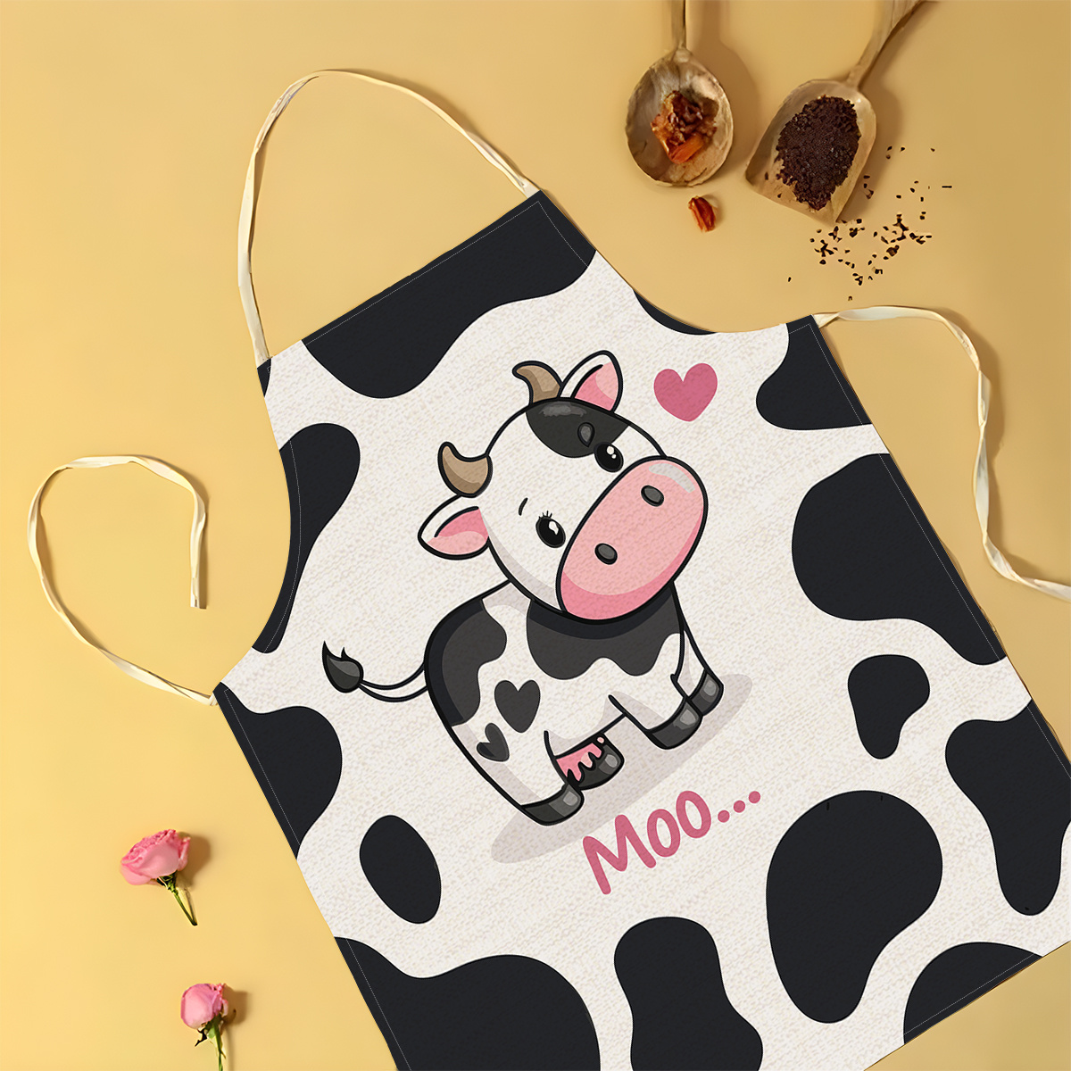 1pc Cute Cartoon Cow Print Kit - Baking Kitchen For Kids บทวิจารณ์และราคา