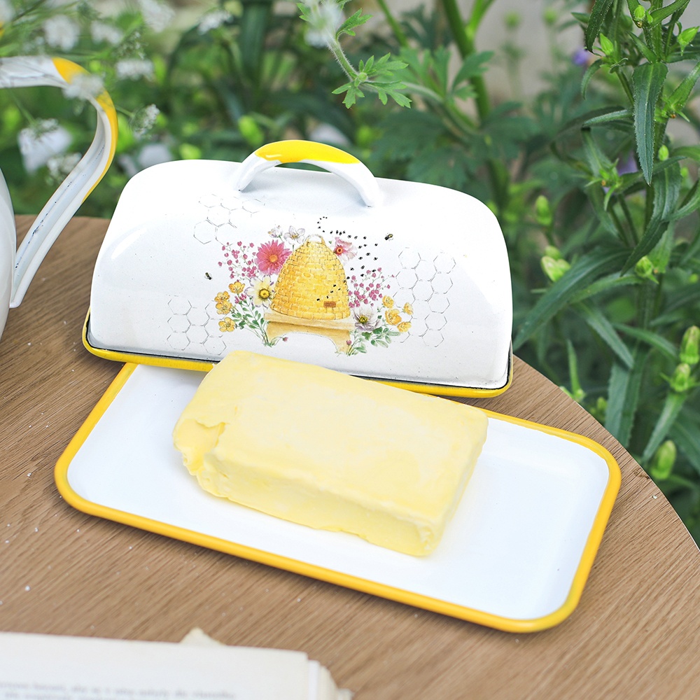 Menschy Enamel Butter Dish Che - Kitchen Baking Tray Storage บทวิจารณ์และราคา