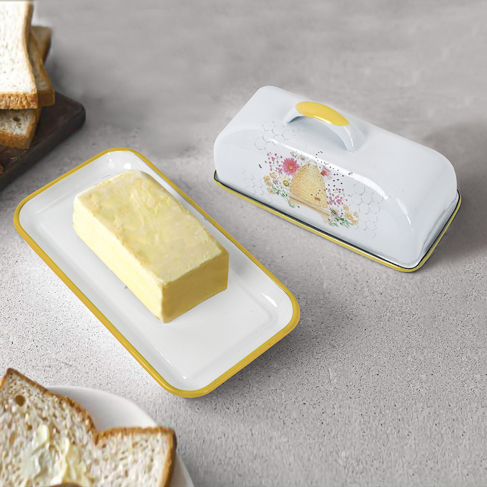 Menschy Enamel Butter Dish Che - Kitchen Baking Tray Storage บทวิจารณ์และราคา