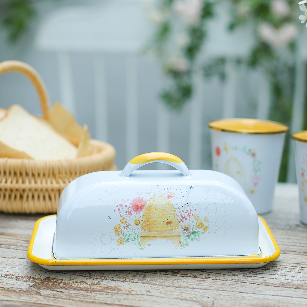 Menschy Enamel Butter Dish Che - Kitchen Baking Tray Storage บทวิจารณ์และราคา
