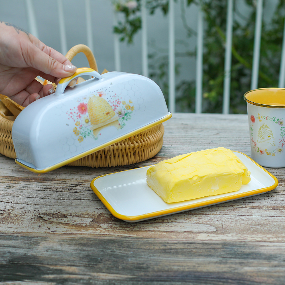 Menschy Enamel Butter Dish Che - Kitchen Baking Tray Storage บทวิจารณ์และราคา